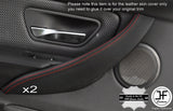 RED STITCH 2X REAR DOOR HANDLE TRIM LEATHER COVERS FITS BMW F34 GT 2012-2017