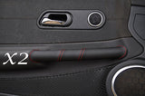 RED STITCH FITS CHRYSLER CROSSFIRE 2003-2007 2X DOOR HANDLE LEATHER COVERS