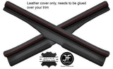 RED STITCH 2X REAR DOOR INNER SILL LEATHER COVERS FOR VW GOLF MK2 JETTA 83-92