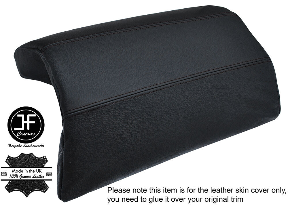 BLACK STITCH LEATHER REAR ARMREST COVER FITS BMW 3 SERIES E46 CONVERTIBLE 98-05