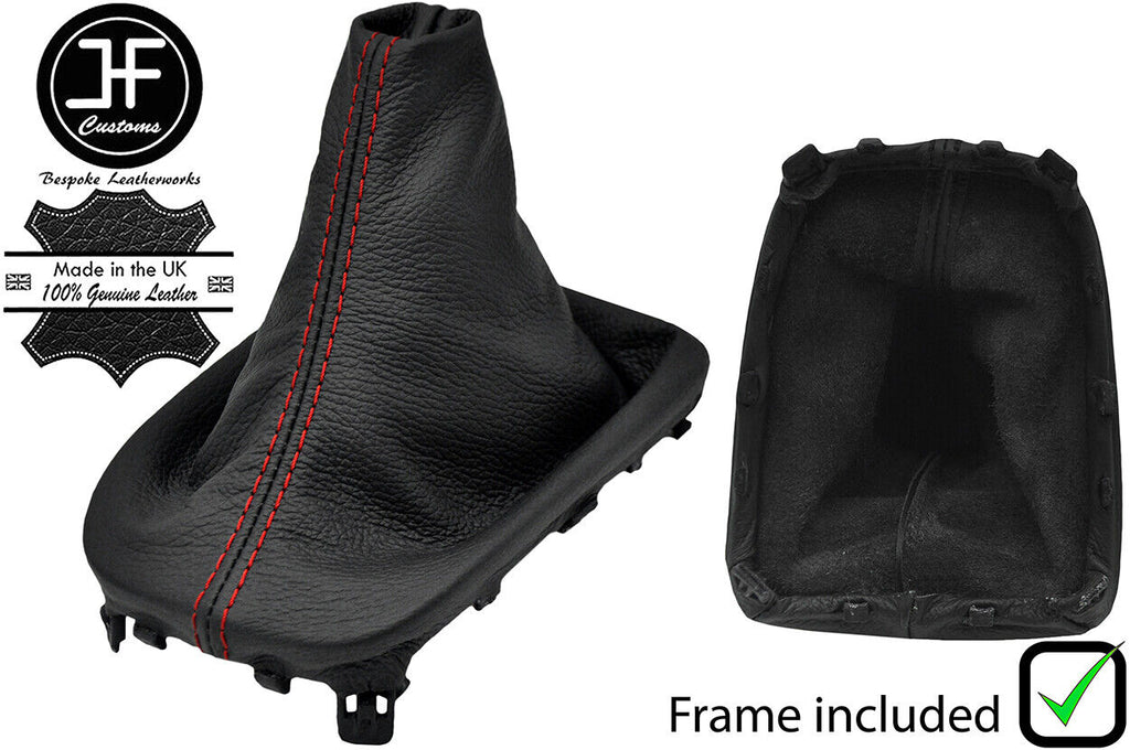 RED STITCH LEATHER MANAUL GEAR GAITER+PLASTIC FRAME FITS CITROEN C3 2016-2019