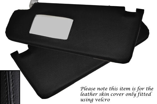 BLACK STITCHING FITS VW SCIROCCO 2008-2013 2X SUN VISORS LEATHER COVERS ONLY