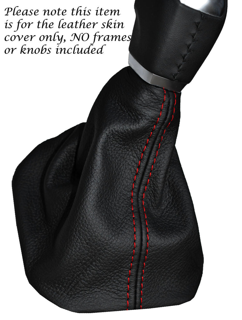 RED STITCH MANUAL LEATHER GEAR GAITER FITS RANGE ROVER EVOQUE 2011-2015
