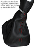 RED STITCH MANUAL LEATHER GEAR GAITER FITS RANGE ROVER EVOQUE 2011-2015