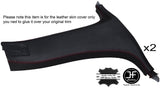 RED STITCH 2X LOWER B PILLAR LEATHER COVERS FITS CHRYSLER 300C SALOON 05-11