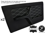WHITE DIAMOND STITCH 2X FRONT DOOR CARD LEATHER COVERS FOR BMW E30 COUPE