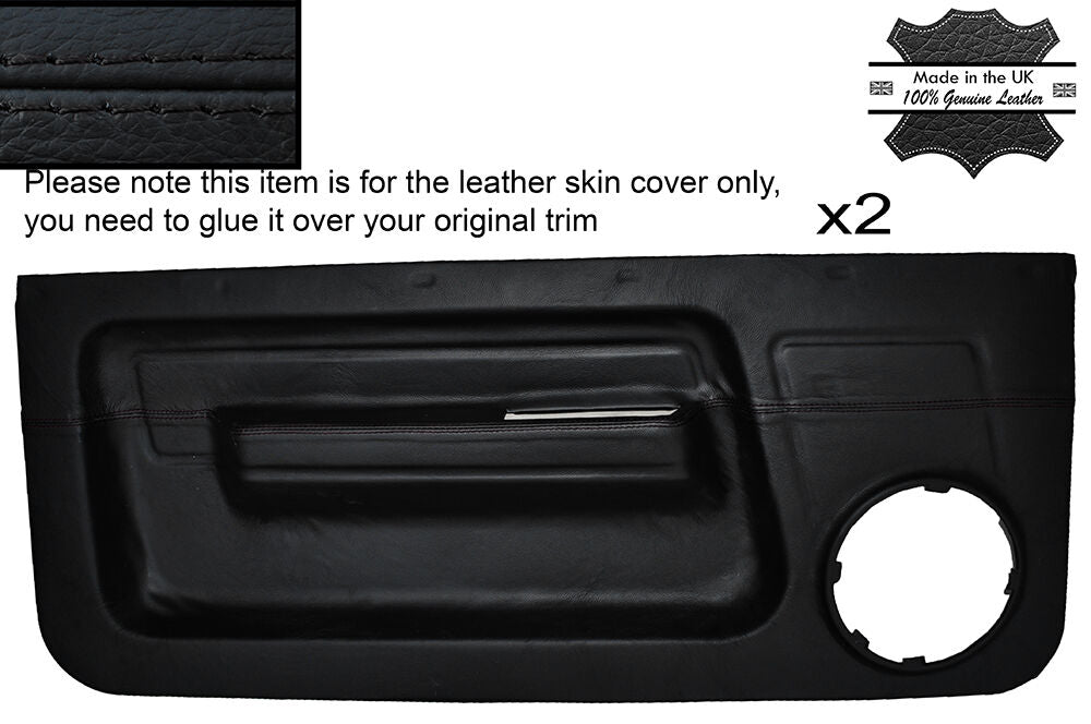 BLACK STITCH 2X FRONT DOOR CARD SKIN COVERS FITS RENAULT 5 GT TURBO PHASE 1 MK1