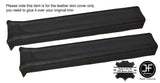 BLACK STITCH 2X UPPER B PILLAR LEATHER COVERS FITS LAND ROVER DEFENDER 90 110