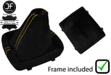 YELLOW STITCH SUEDE MANUAL GEAR GAITER + PLASTIC FRAME FOR AUDI A3 8V 2013-2018