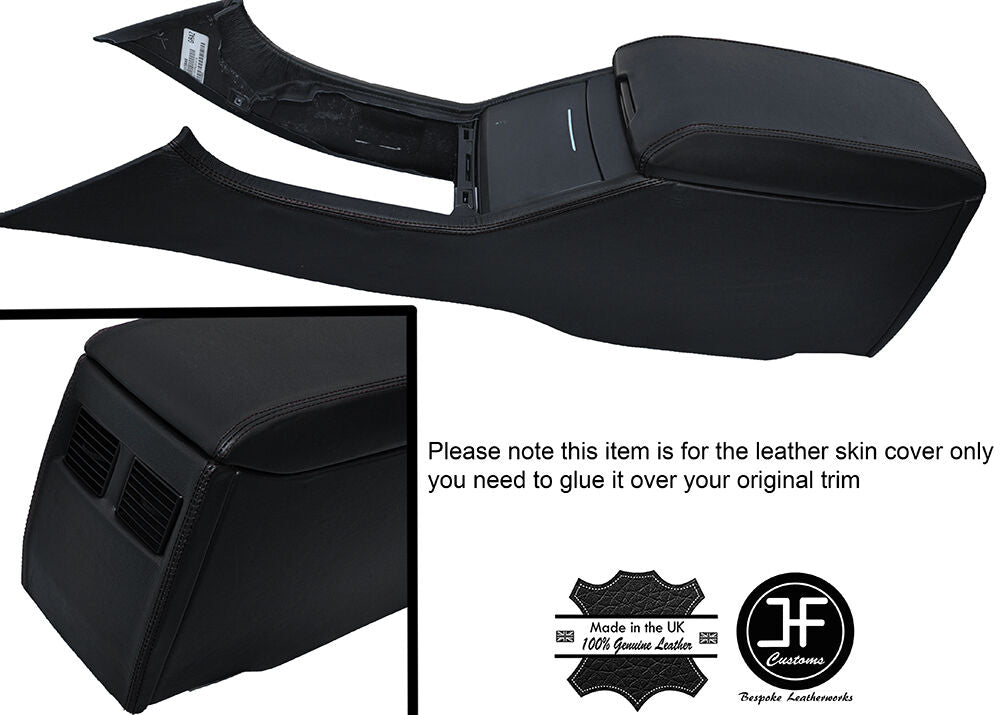 BLACK STITCH CENTRE CONSOLE & ARMREST LEATHER COVERS FITS CHRYSLER 300C 05-07