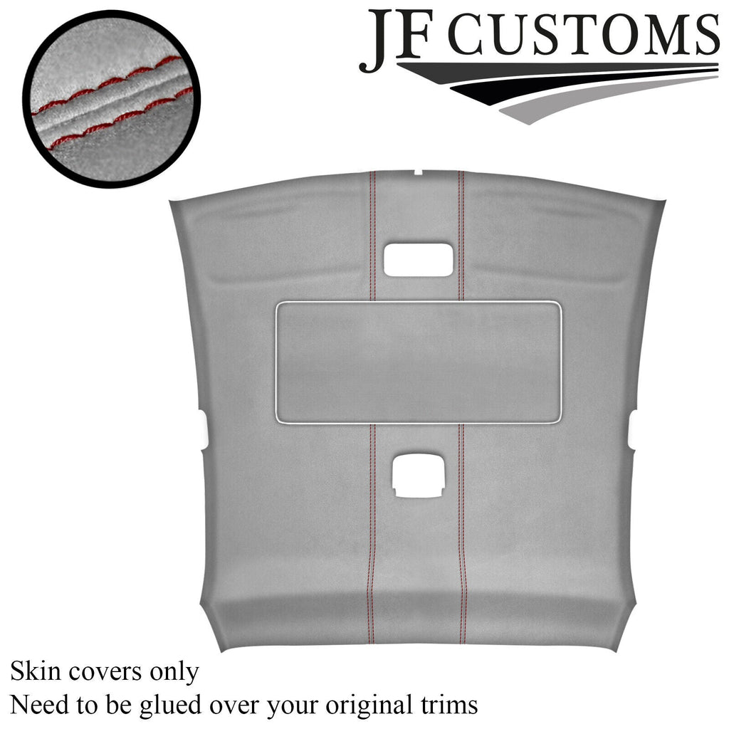 D RED STITCH L GREY SUEDE SUNROOF HEADLINER COVER FOR LEXUS IS200 XE10 98-05