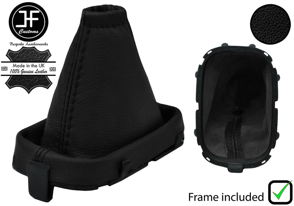 BLACK REAL LEATHER MANUAL GEAR GAITER + FRAME FOR NISSAN MICRA K12 2006-2010