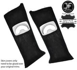 BLACK STITCH 2X UPPER B PILLAR REAL SUEDE COVERS FITS BMW 5 E60 E61 2003-2011