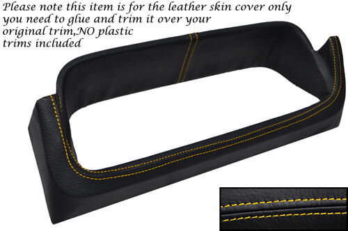 YELLOW STITCH SPEEDO GAUGE SURROUND LEATHER SKIN COVER FITS FORD ESCORT MK2