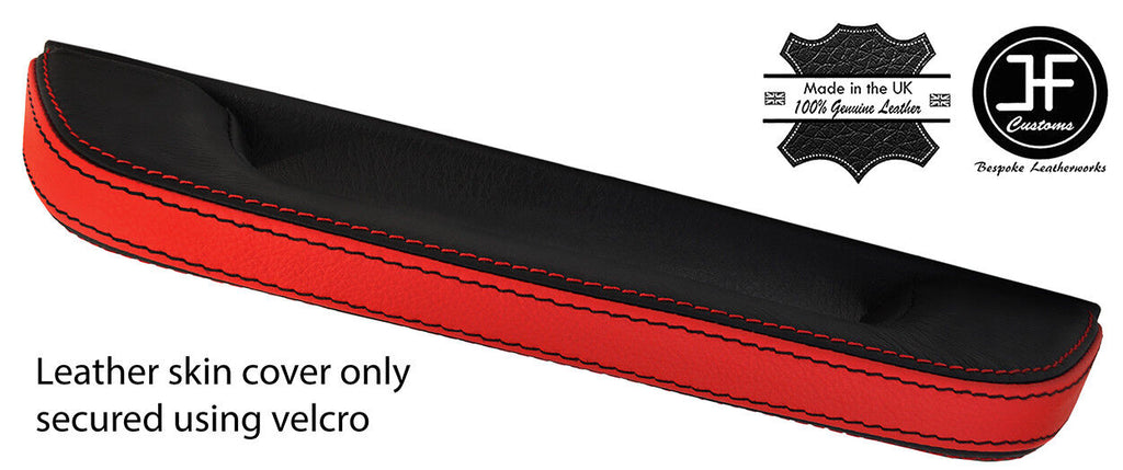 BLACK & RED PASSENGER DASH HANDLE LEATHER COVER FOR JEEP WRANGLER TJ 97-06