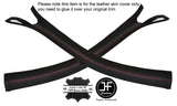 RED STITCH 2X A POST PILLAR LEATHER COVERS FITS AUDI TT MK2 2006-2014 COUPE