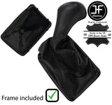 BLACK STITCH STYLE 2 LEATHER MANUAL GEAR+PLASTIC FRAME FOR MERCEDES W124 E CLASS