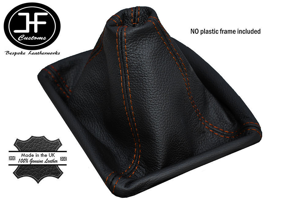 ORANGE STITCHING MANUAL LEATHER GEAR GAITER BOOT FITS FORD MONDEO 2007-2013