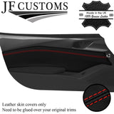 RED STITCH LEATHER 2X DOOR CARD TRIM INSERT COVERS FOR MAZDA MX5 MK4 ND 15-20