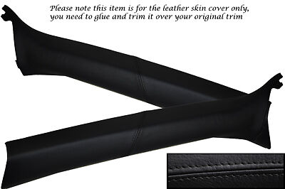 BLACK STITCH FITS BMW E46 CONVERTIBLE 1998-2005 2X WINDSCREEN PILLAR COVERS