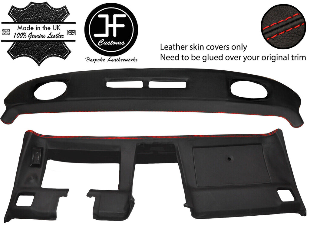 RED STITCH DASH DASHBOARD REAL LEATHER COVER FOR CORVETTE C3 1977-1982 JF1