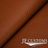 TAN LEATHER GEAR + BASE COVERS WITH PLASTIC FRAMES FOR TRIUMPH STAG 70-77