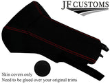 RED STITCH CENTRE CONSOLE + ARMREST LUXE SUEDE COVERS FOR CORVETTE C6 05-13