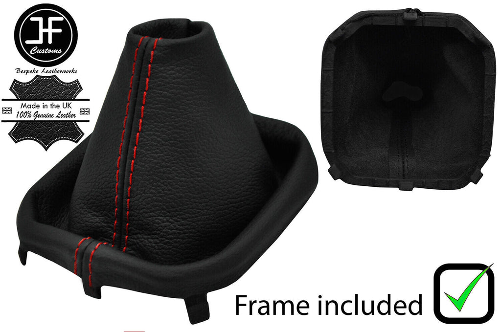 RED STITCH LEATHER GEAR GAITER+PLASTIC FRAME FOR RANGE ROVER EVOQUE 11-18
