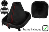RED STITCH LEATHER GEAR GAITER+PLASTIC FRAME FOR RANGE ROVER EVOQUE 11-18