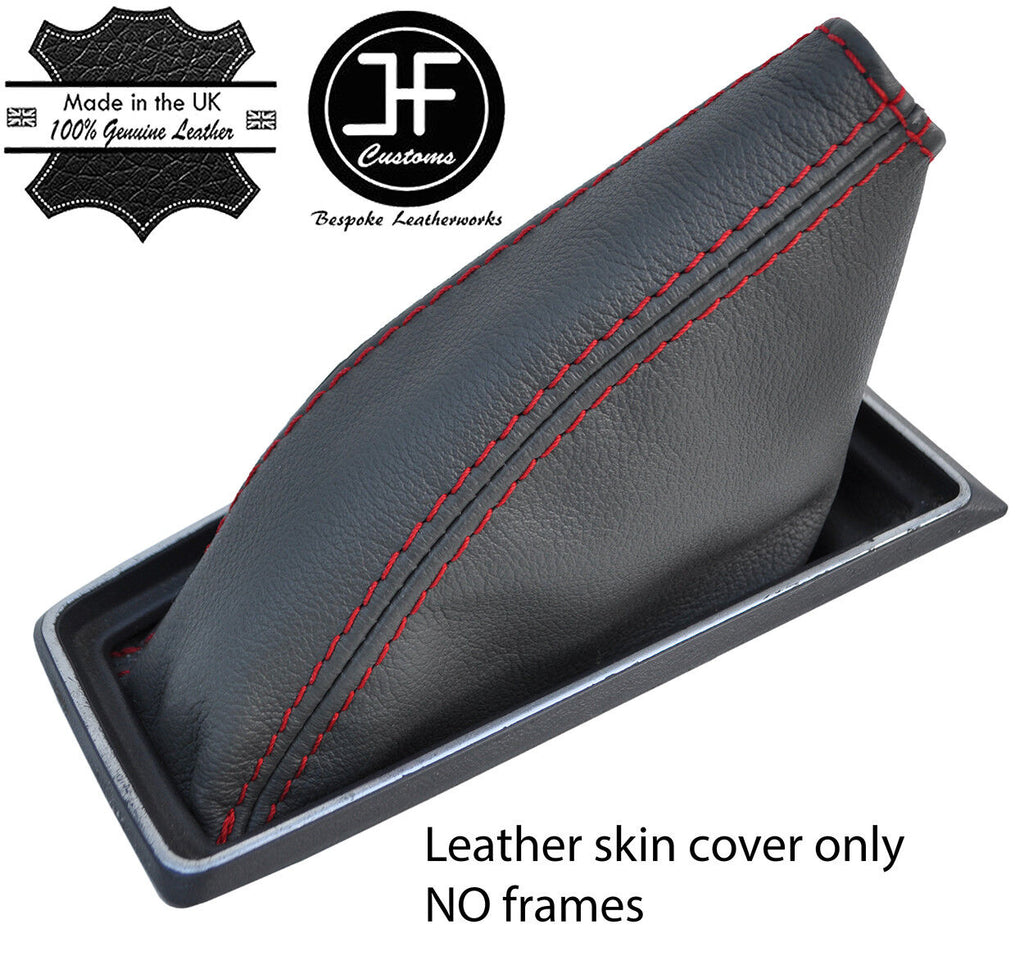 RED STITCHING TOP GRAIN GREY REAL LEATHER FITS FORD CAPRI MK2 MK3 1974-1987
