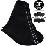 WHITE STITCHING SUEDE MANUAL GEAR GAITER FITS FORD MUSTANG 2015-2017 CUSTOM NEW