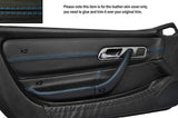 BLUE STITCH 2X FRONT DOOR CARD TRIMS SKIN COVERS FITS MERCEDES SLK R170 96-04