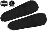 BLACK REAL SUEDE 2X REAR DOOR ARMREST COVERS FITS BMW E46 CONVERTIBLE & COUPE