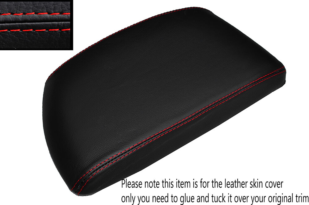 RED STITCHING LEATHER ARMREST SKIN COVER FITS BMW 1 SERIES F20 F21 2010-2015