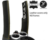 YELLOW STITCH 2X DOWN TUBES LEATHER COVERS FITS BMW MINI COOPER S R50 R53 01-06