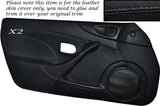 BLACK STITCH 2XFULL DOOR CARD SKIN COVER FITS MAZDA MX5 MK2 MK2.5 00-05 STYLE 2