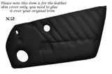 BLACK STITCH 2X FRONT FULL DOOR CARD LEATHER SKIN COVERS FITS PORSCHE 911 930