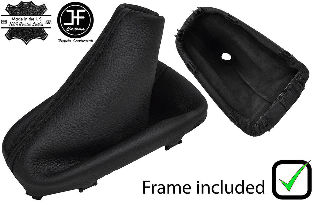 BLACK STITCH LEATHER GEAR GAITER WITH PLASTIC FRAME FOR CITROEN C3 DS3 10-15