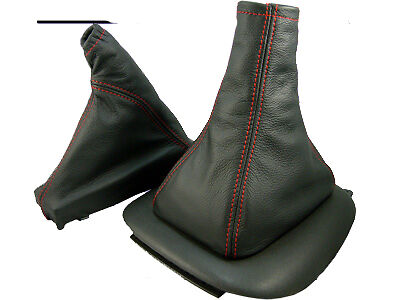 FITS CALIBRA LEATHER GEAR STICK & HANDBRAKE GAITERS  RED ST CUSTOM NEW