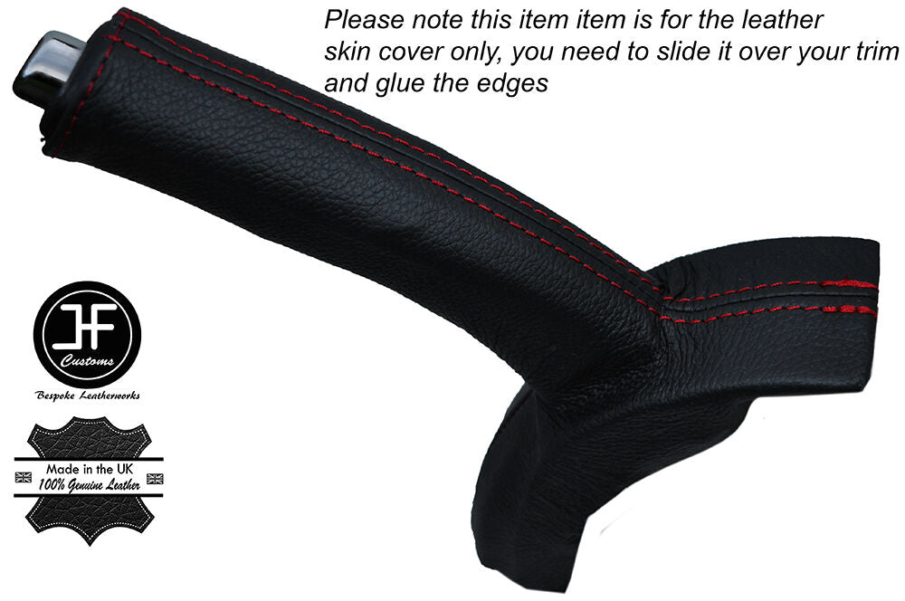 RED STITCHING LEATHER SKIN HANDBRAKE GAITER FITS HYUNDAI COUPE 2007-2009