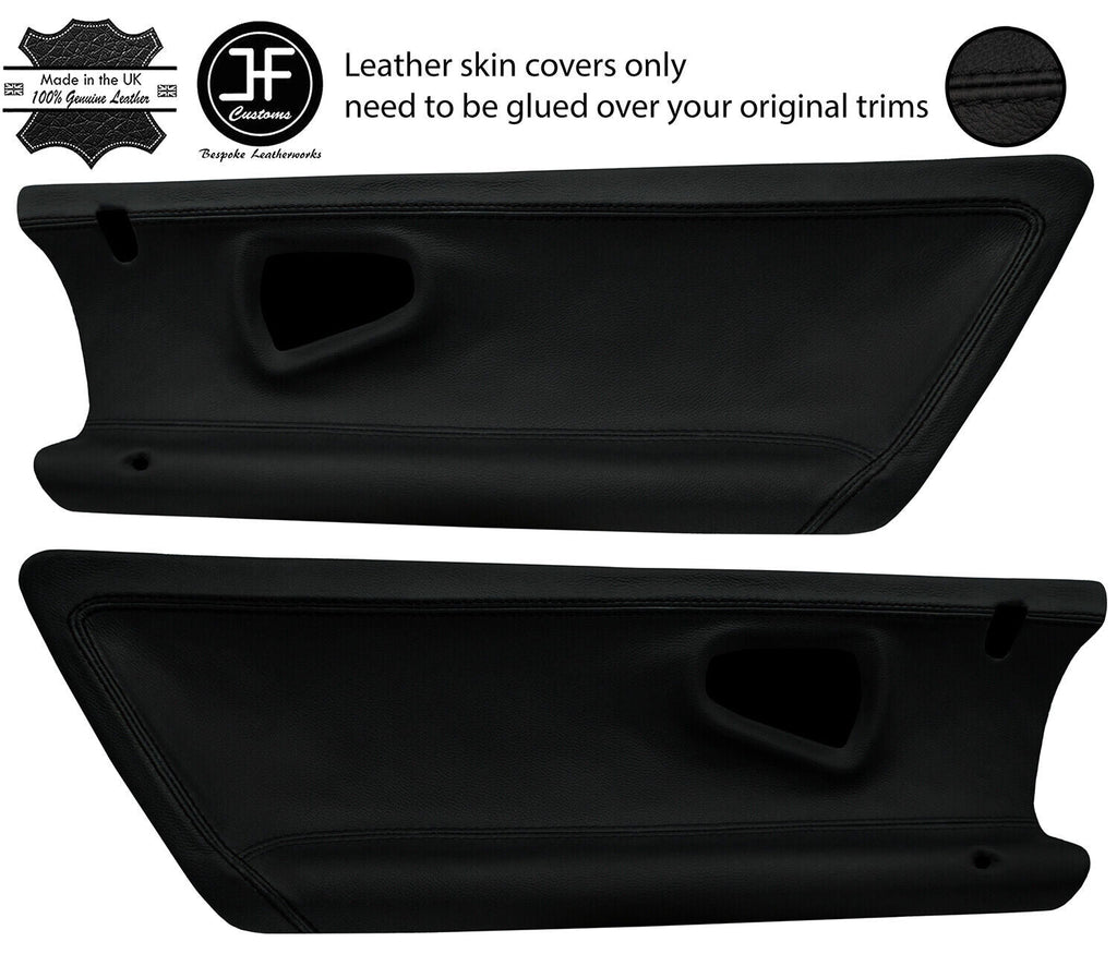 BLACK STITCH 2X DOOR CARD TRIM LEATHER COVERS FOR SMART ROADSTER 452 03-05 JF1