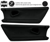 BLACK STITCH 2X DOOR CARD TRIM LEATHER COVERS FOR SMART ROADSTER 452 03-05 JF1