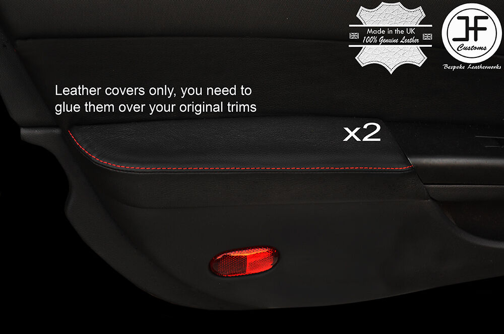 RED STITCH 2X DOOR ARMREST LEATHER COVERS FITS 350Z Z33 2007-2009 FACELIFT