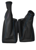 FITS CORSA B TIGRA GEAR SHIFT HANDBRAKE GAITER BLUE DOUBLE STITCH CUSTOM NEW