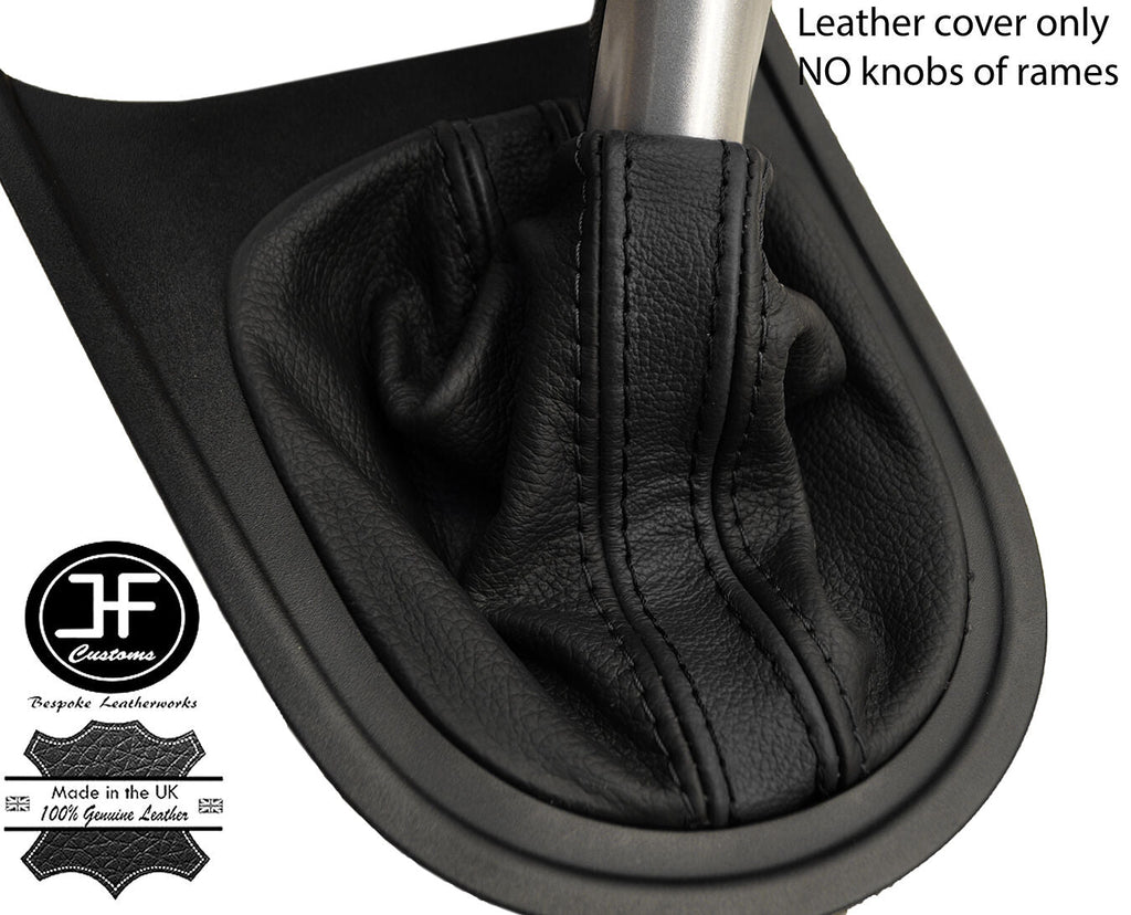 BLACK & BLACK STRIPE LEATHER MANUAL GEAR GAITER FITS MG MG3 2011-2016 CUSTOM NEW