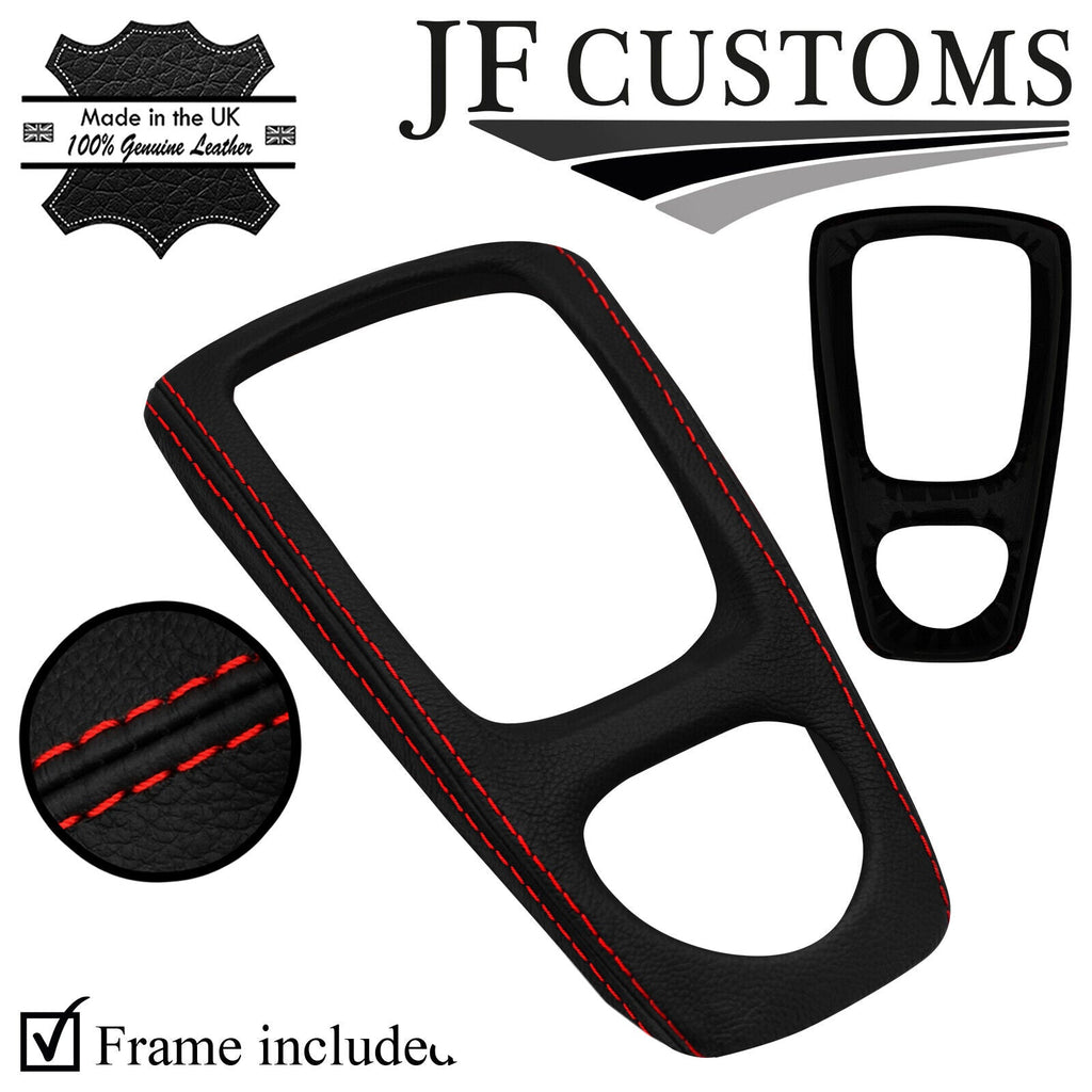 RED STITCH ITALIAN LEATHER GEAR SURROUND TRIM + COVER FOR JAGUAR XK X150 06-10