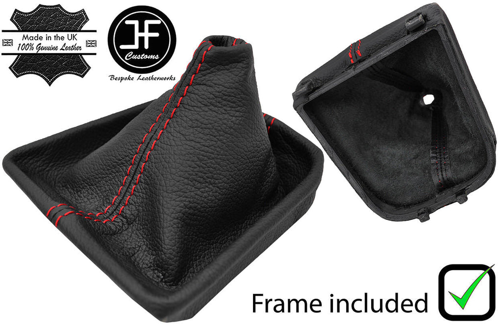 RED STITCH LEATHER MANUAL GEAR GAITER WITH PLASTIC FRAME FITS SEAT Mii 11-17
