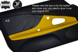 BLACK PERFORATED & YELLOW LEATHER 2X DOOR CARD TRIM COVER FITS HONDA S2000 99-03