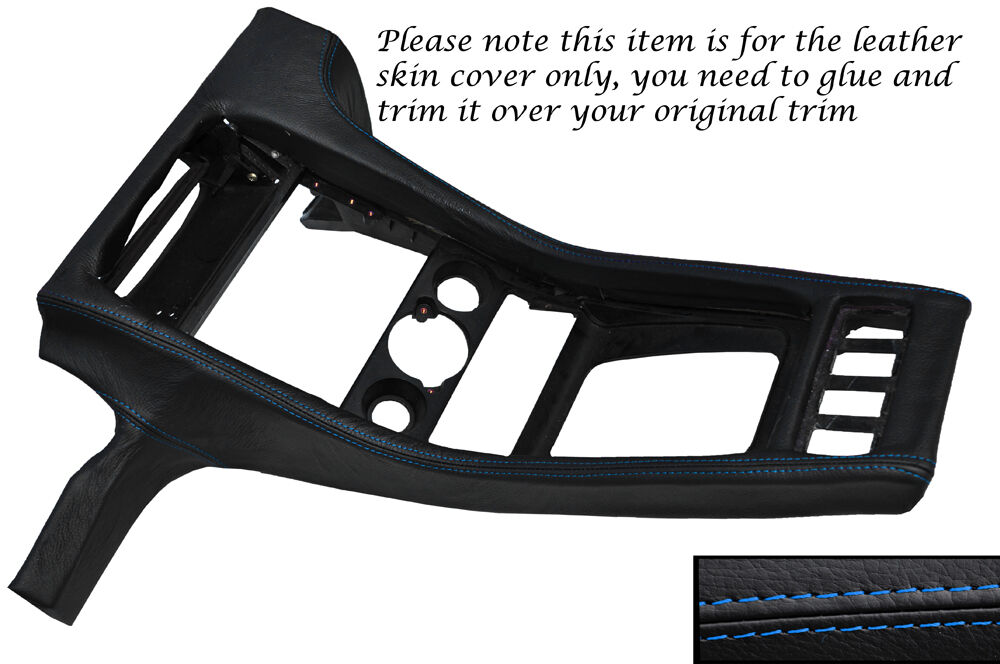 BLUE STTICH CENTER CONSOLE LEATHER SKIN COVER FITS PORSCHE 928 S S2 S4 78-89