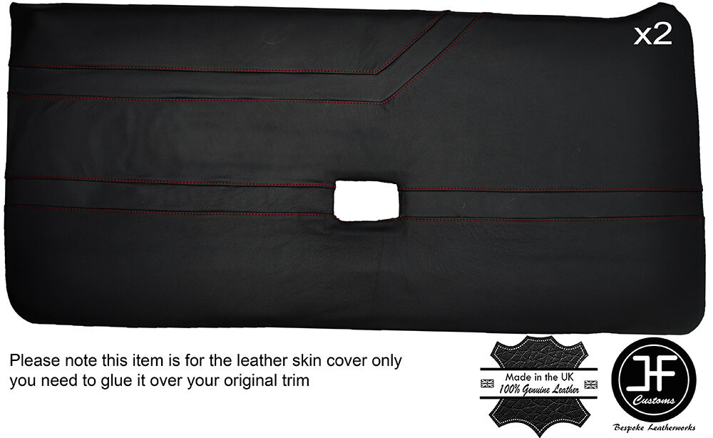 RED STITCH 2X FULL DOOR CARD LEATHER COVER FITS ALFA ROMEO ALFETTA GTV